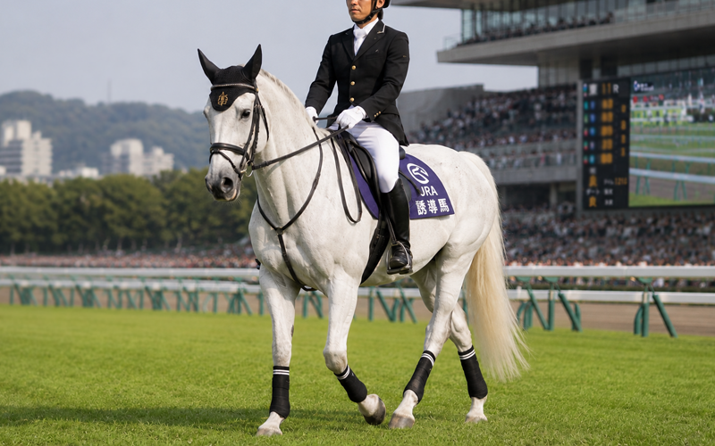 芦毛の誘導馬のイメージ