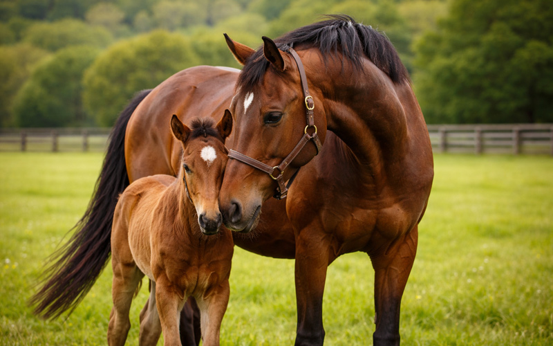 嬉しそうに寄り添う母仔